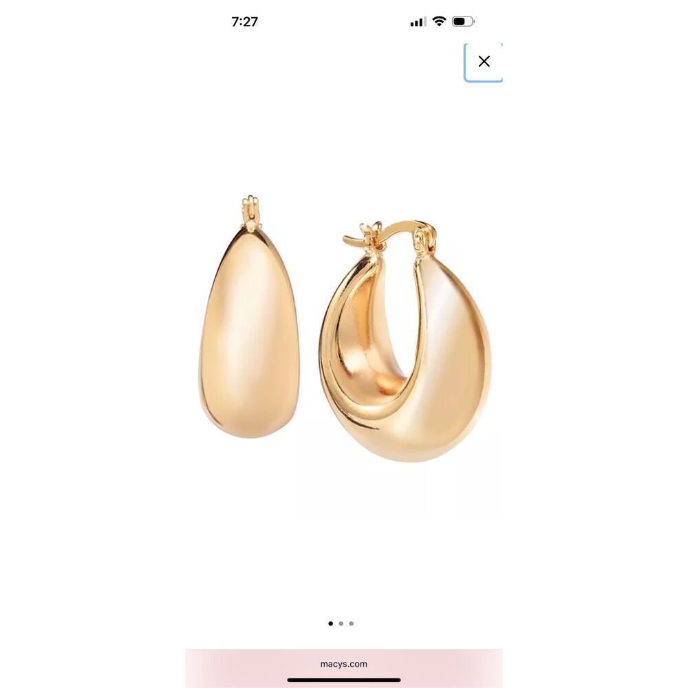 And Now This Silver Plated Plated Brass Puff Hoop Earring